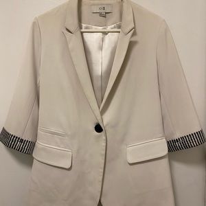 Cream & black tuxedo blazer